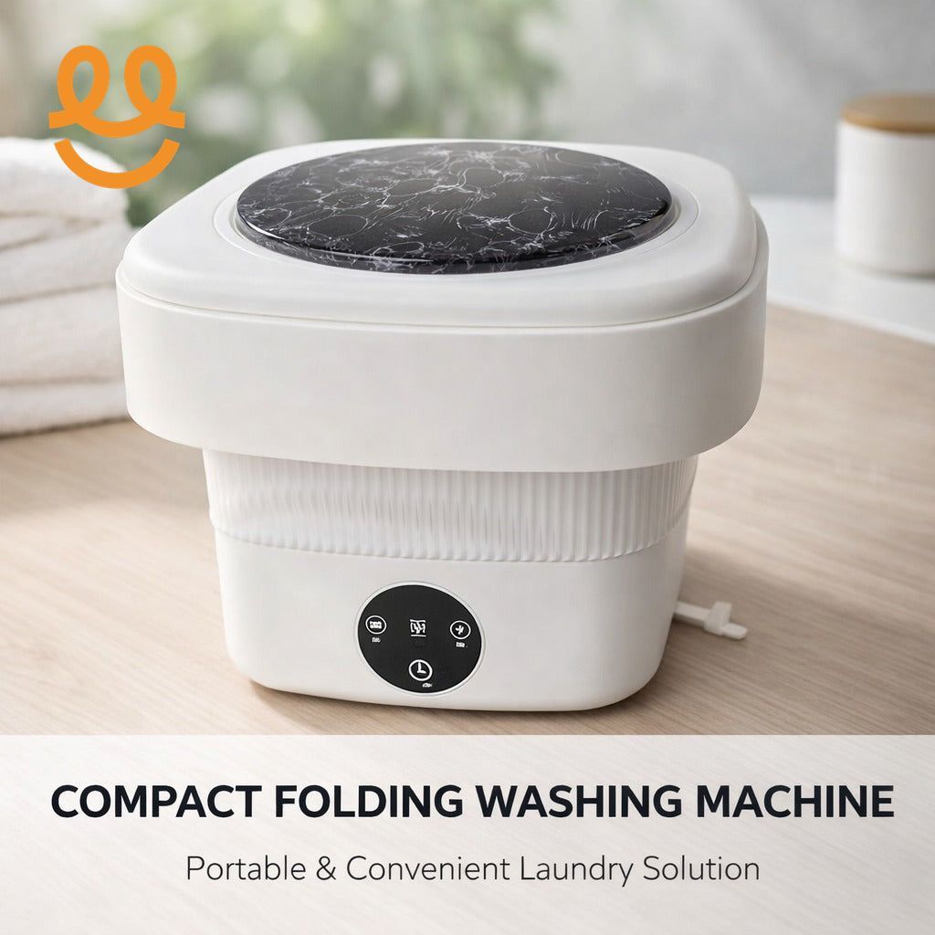 8L Folding Portable Washing Machine Large Capacity Clothes Spin Dryer Bucket Travel Underwear Socks Ultrasonic Mini Washer - Mini Washing Machine