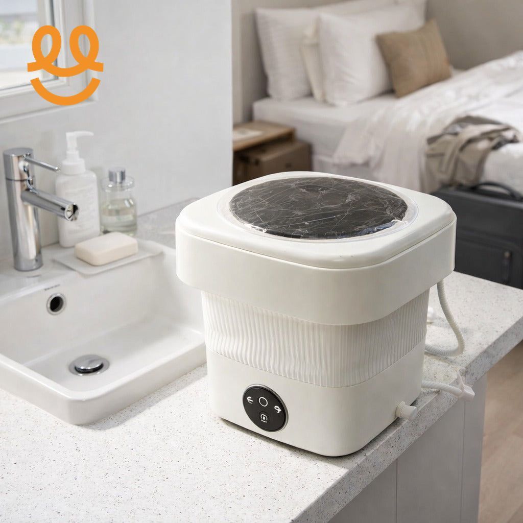 8L Folding Portable Washing Machine Large Capacity Clothes Spin Dryer Bucket Travel Underwear Socks Ultrasonic Mini Washer - Mini Washing Machine