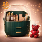 Luxury Portable Cosmetic Organizer Box with Lid & Drawers | With Free Bear Gift