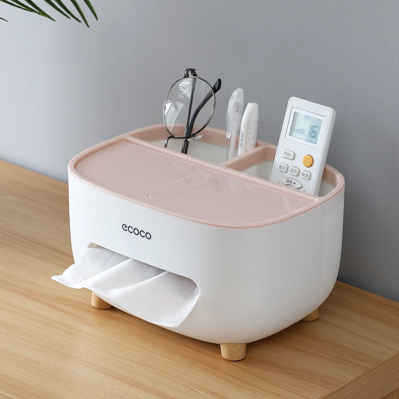 Newest Tissue Box Napkin Holder Remote Control Storage Desk Organizer
