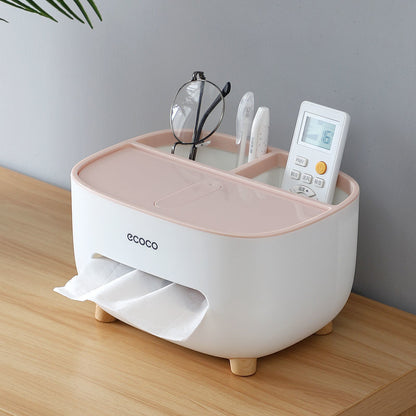 Newest Tissue Box Napkin Holder Remote Control Storage Desk Organizer