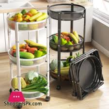 Stainless Steel Kitchen Utility Cart Mobile Vegetable Storage Basket 3-Tier Rolling Snack Organizer Multifunctional Grocery Cart