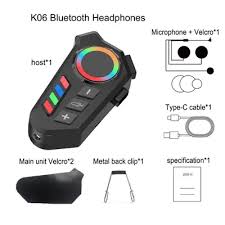 Motorcycle/Bike Helmet Headphones Helmet Communication System Colorful Light Voice Assistant Earphone Noise Cancellation for Cycling