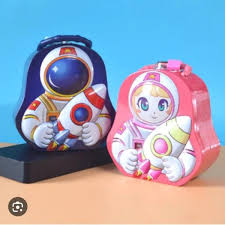 FunBlast Piggy Bank for Kids – Space Theme Coin Box, Coin Bank with Lock and Key