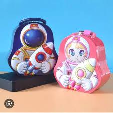 FunBlast Piggy Bank for Kids – Space Theme Coin Box, Coin Bank with Lock and Key