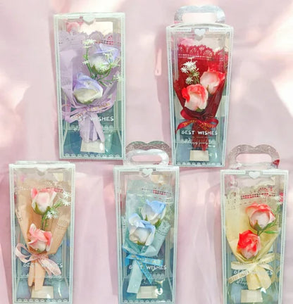 Artificial Rose Bouquet Hand Holding Soap Flower Valentine's Day Gift Wedding Decoration Artificial Flowers
