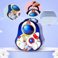 FunBlast Piggy Bank for Kids – Space Theme Coin Box, Coin Bank with Lock and Key