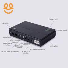 Mini UPS Uninterrupted Power Supply Lithium ion Backup Battery DC Output for Wireless Router