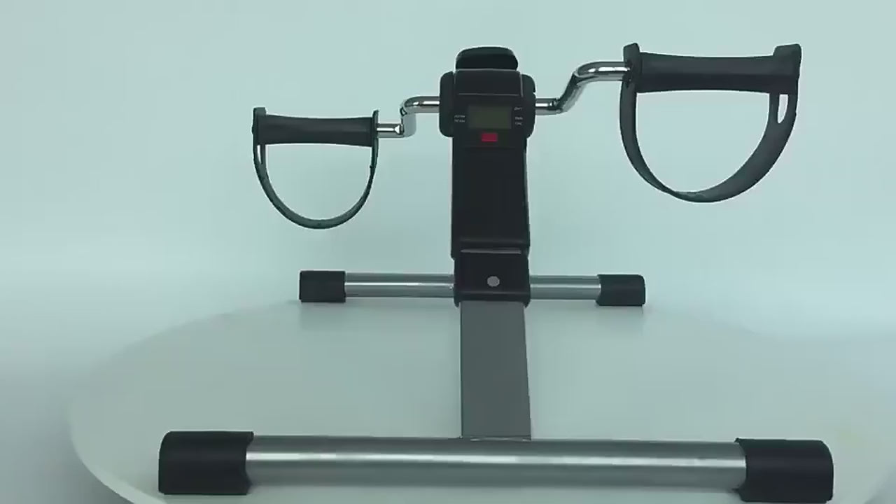 Under Desk Bike Pedal Exerciser with arm stronger, Mini Cycle Exercise Bike, Portable Leg Exerciser with Digital Display for Home