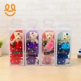 Rose Soap Flower Bear Bowknot heart favor Boxes Classical Artificial Flowers Christmas Valentine Day Present party