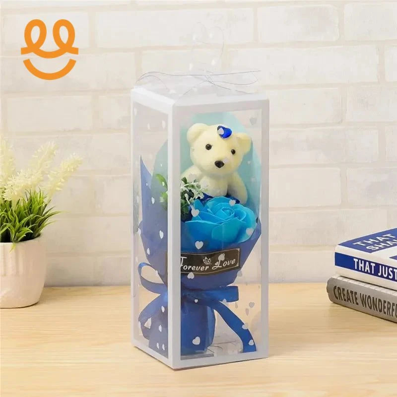 Rose Soap Flower Bear Bowknot heart favor Boxes Classical Artificial Flowers Christmas Valentine Day Present party