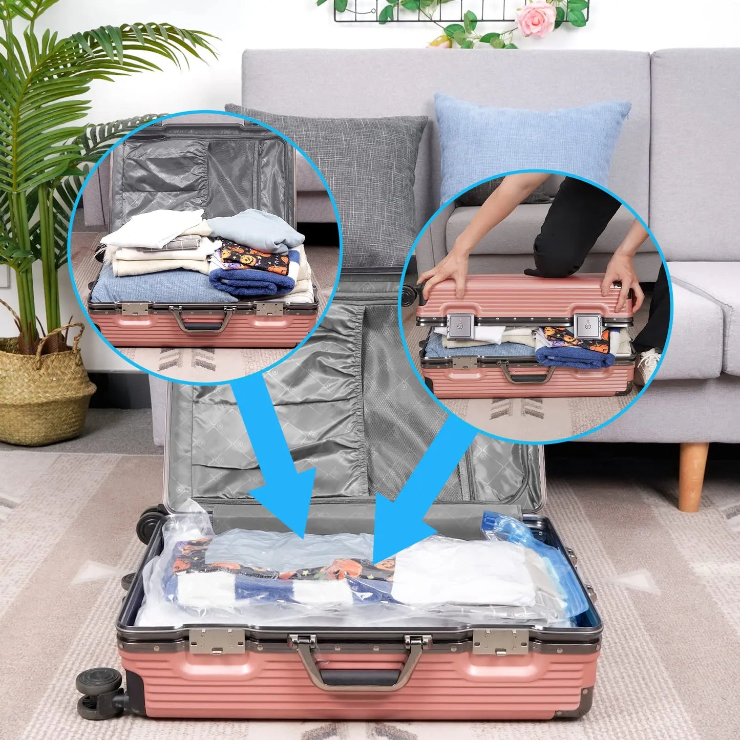 (50 x70) Transparent Vaccum Storage Bag