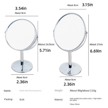 360° Rotatable Stand Makeup Mirror Desktop Double Cosmetic Mirror Oval Nordic Makeup Mirror Portable Small Mirror