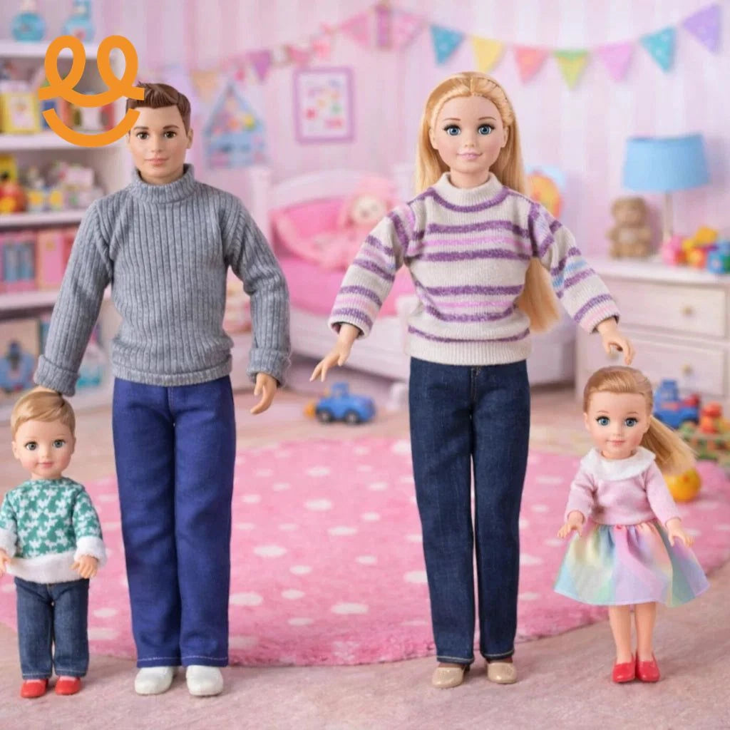 Colorful Plastic Doll Set for Kids – Durable, Safe & Fun Pretend Play Toy