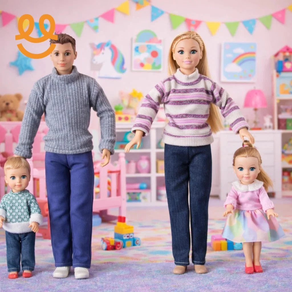 Colorful Plastic Doll Set for Kids – Durable, Safe & Fun Pretend Play Toy