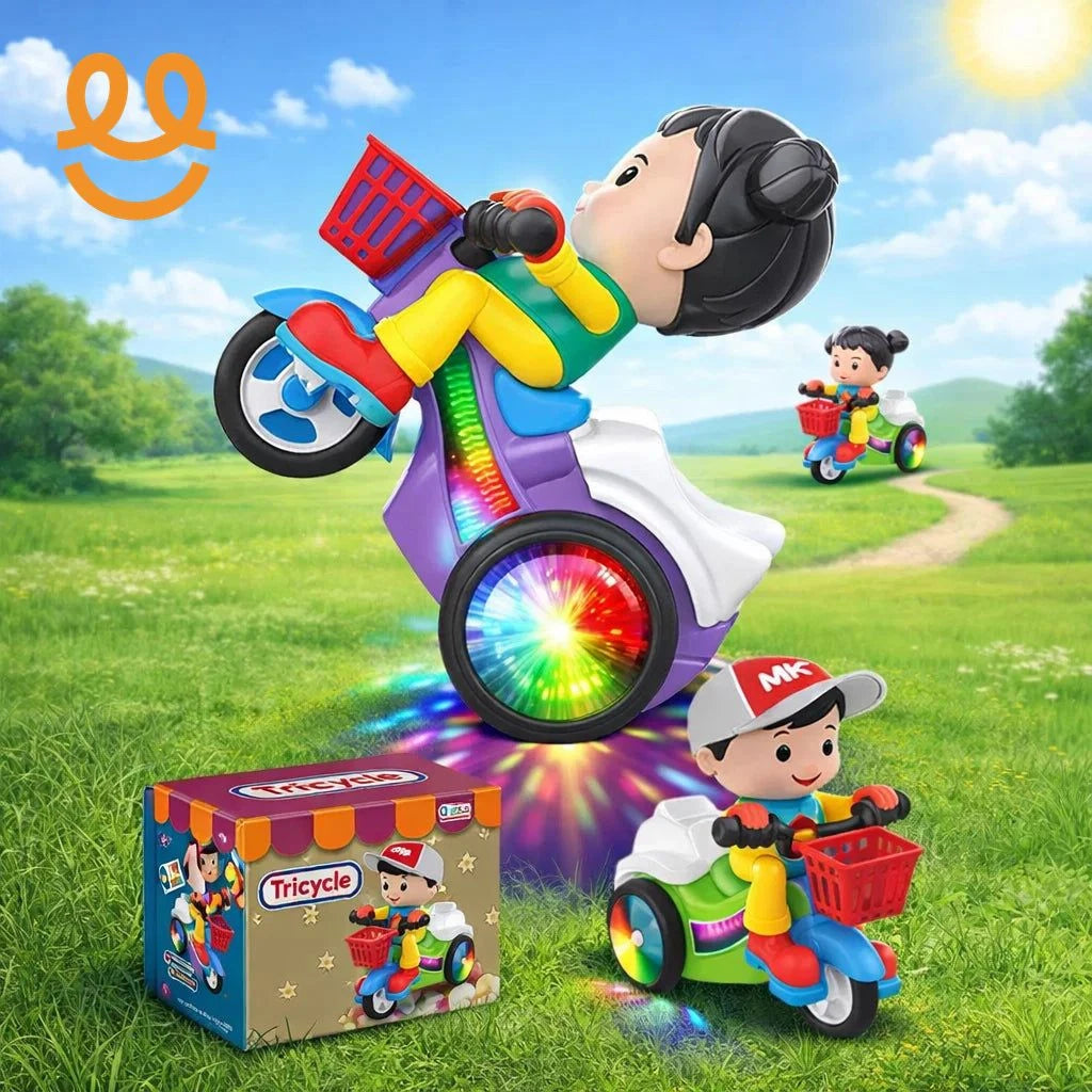 Toys With Sound And Movement Electric Music Big Head Stunt Dance Tricycles Toys