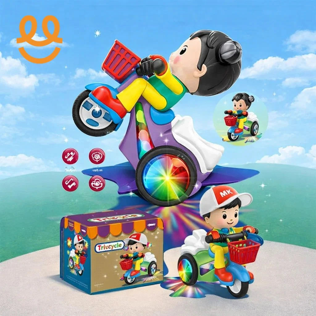 Toys With Sound And Movement Electric Music Big Head Stunt Dance Tricycles Toys