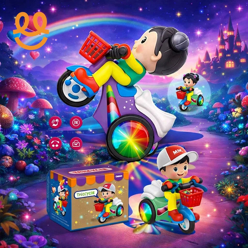 Toys With Sound And Movement Electric Music Big Head Stunt Dance Tricycles Toys