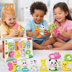 Kids Baby Rattle Set (8 Pieces) – Manual Sensory Toys for Newborns